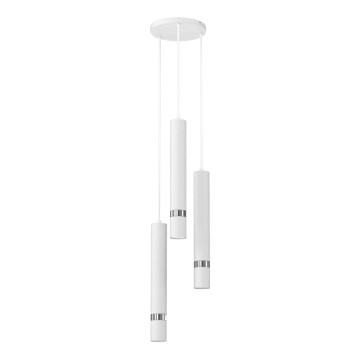 Lámpara colgante JOKER 3xGU10/8W/230V blanco/cromo brillante