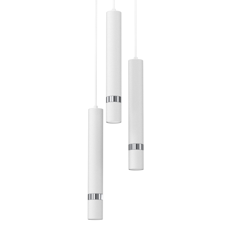 Lámpara colgante JOKER 3xGU10/8W/230V blanco/cromo brillante