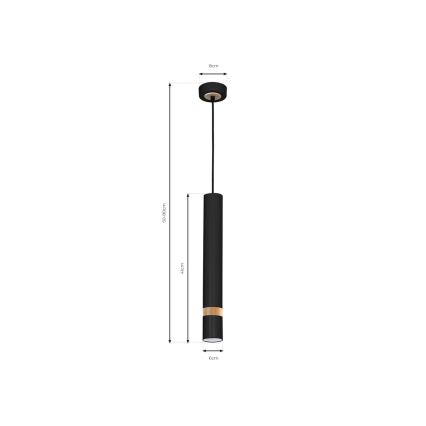 Lámpara colgante JOKER BLACK WOOD 1xGU10/8W/230V