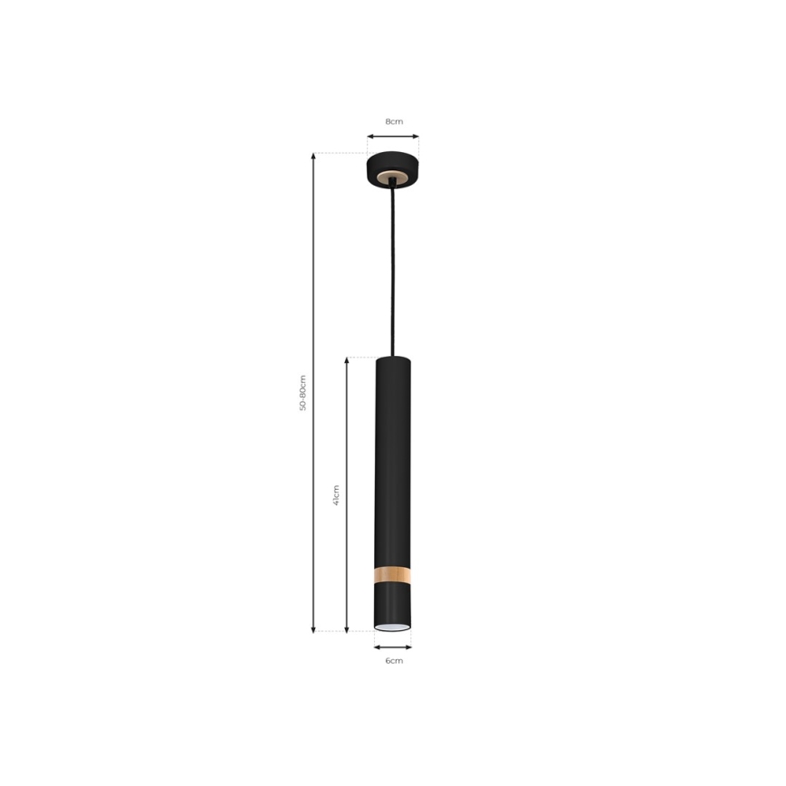 Lámpara colgante JOKER BLACK WOOD 1xGU10/8W/230V