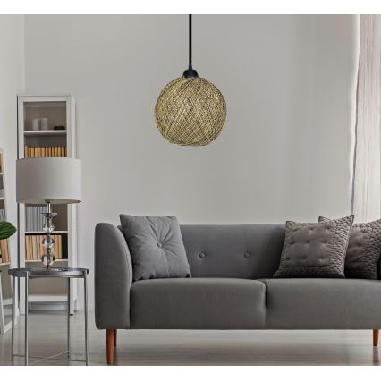 Lámpara colgante JUTE 1xE27/60W/230V amarillo