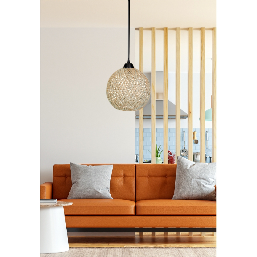 Lámpara colgante JUTE 1xE27/60W/230V beige