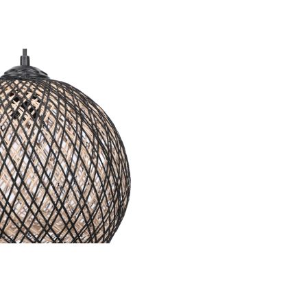 Lámpara colgante JUTE 1xE27/60W/230V negro