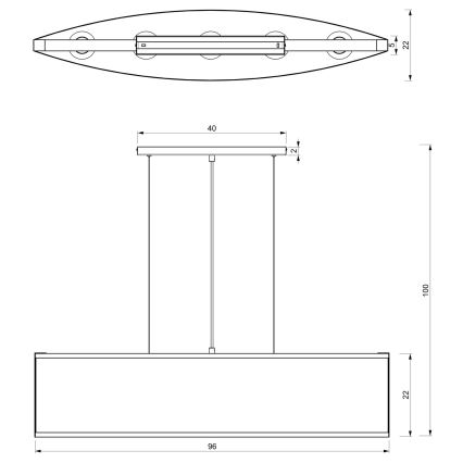 Lámpara colgante KAGA 5xE27/60W/230V negro/dorado