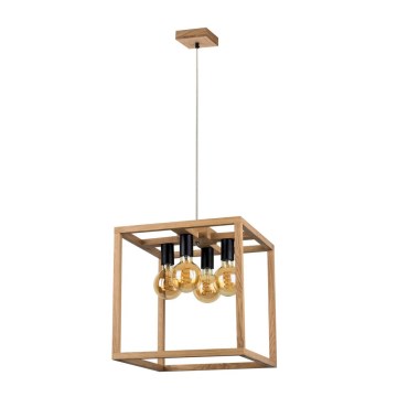 Lámpara colgante KAGO 4xE27/60W/230V roble