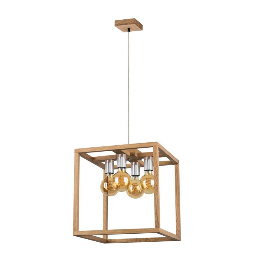 Lámpara colgante KAGO 4xE27/60W/230V roble