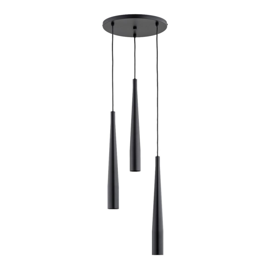 Lámpara colgante KALINI 3xGU10/40W/230V diá. 30 cm negro