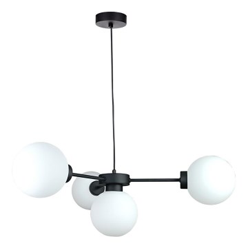 Lámpara colgante KALIOPE 4xE14/50W/230V negro/blanco