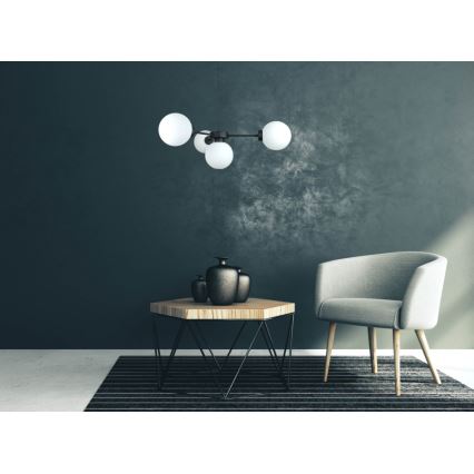 Lámpara colgante KALIOPE 4xE14/50W/230V negro/blanco