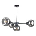 Lámpara colgante KALIOPE 4xE27/60W/230V negro/negro ahumado