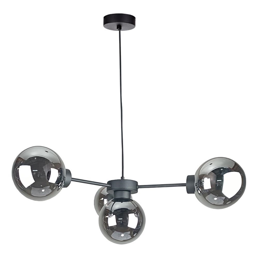 Lámpara colgante KALIOPE II 4xE14/50W/230V negro/negro ahumado