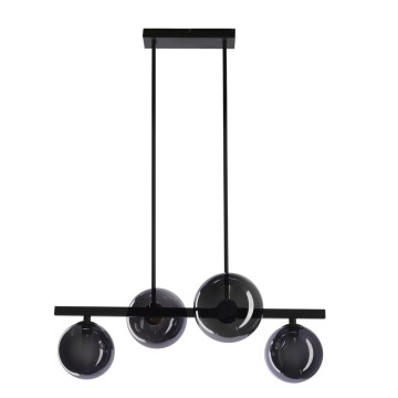 Lámpara colgante KAMA 4xG9/28W/230V negro/negro ahumado