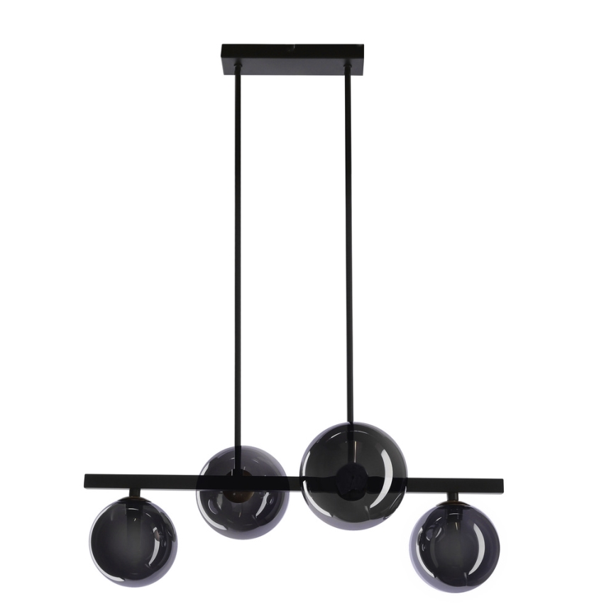 Lámpara colgante KAMA 4xG9/28W/230V negro/negro ahumado