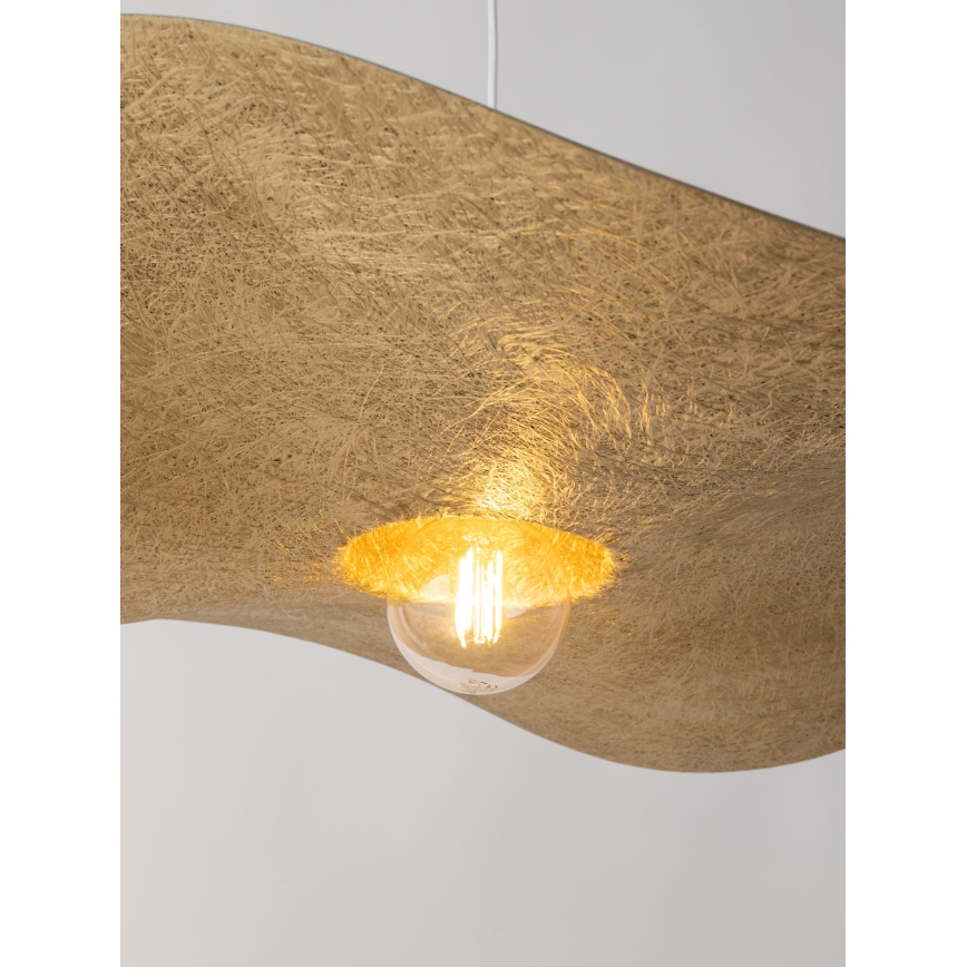 Lámpara colgante KAPELLO 1xE27/60W/230V diá. 55 cm blanco/dorado