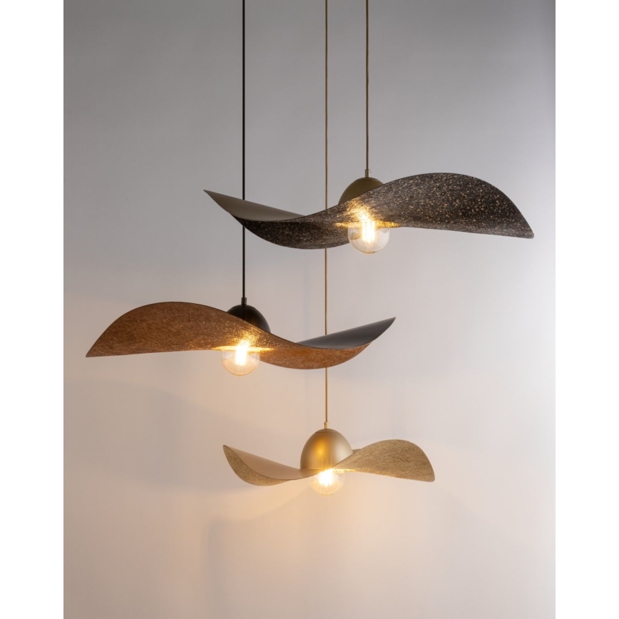 Lámpara colgante KAPELLO 1xE27/60W/230V diá. 55 cm negro/cobre
