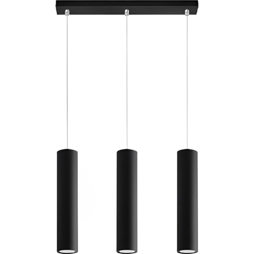 Lámpara colgante KARADON 3xGU10/30W/230V negro