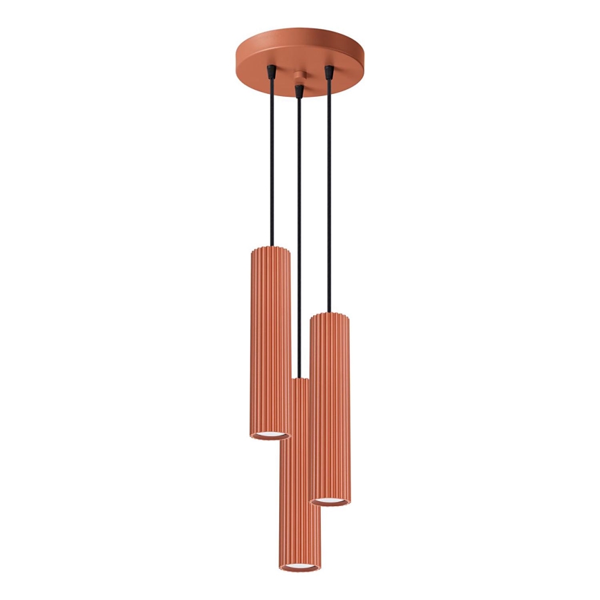 Lámpara colgante KARBON 3xGU10/10W/230V rojo