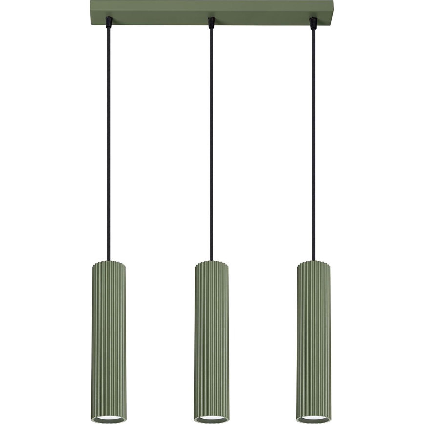 Lámpara colgante KARBON 3xGU10/10W/230V Verde