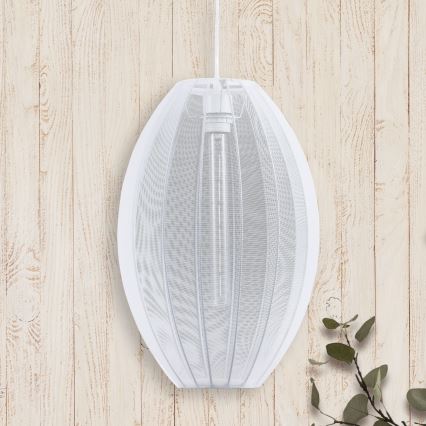 Lámpara colgante KAREI 1xE27/20W/230V diá. 30 cm blanco