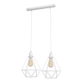 Lámpara colgante KARO 2xE27/15W/230V blanca
