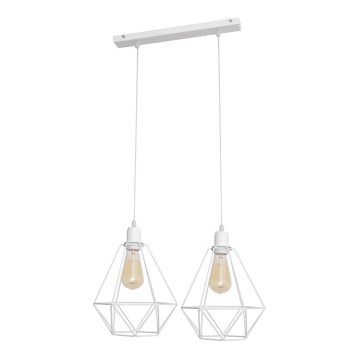 Lámpara colgante KARO 2xE27/15W/230V blanca