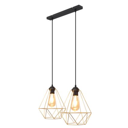 Lámpara colgante KARO 2xE27/15W/230V dorado/negro