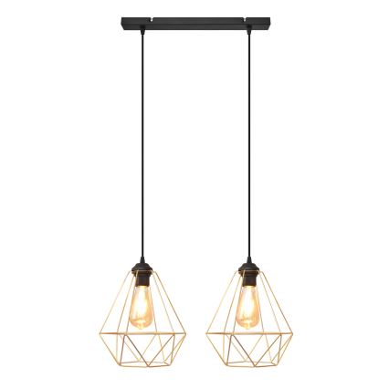 Lámpara colgante KARO 2xE27/15W/230V dorado/negro