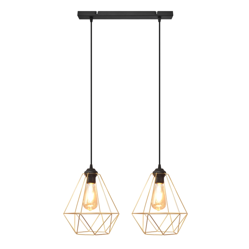 Lámpara colgante KARO 2xE27/15W/230V dorado/negro
