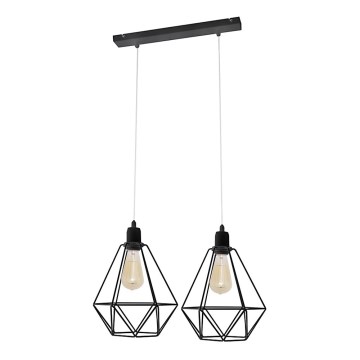 Lámpara colgante KARO 2xE27/15W/230V negro