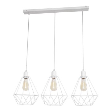 Lámpara colgante KARO 3xE27/15W/230V blanca