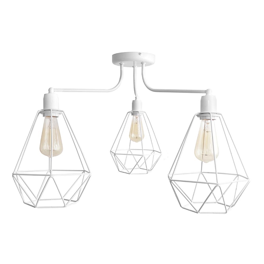 Lámpara colgante KARO 3xE27/15W/230V blanca
