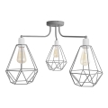 Lámpara colgante KARO 3xE27/15W/230V gris