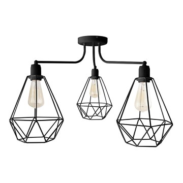 Lámpara colgante KARO 3xE27/15W/230V negro