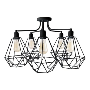 Lámpara colgante KARO 5xE27/15W/230V negro