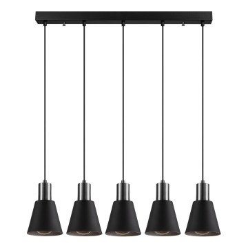 Lámpara colgante KEM 5xE27/40W/230V negra