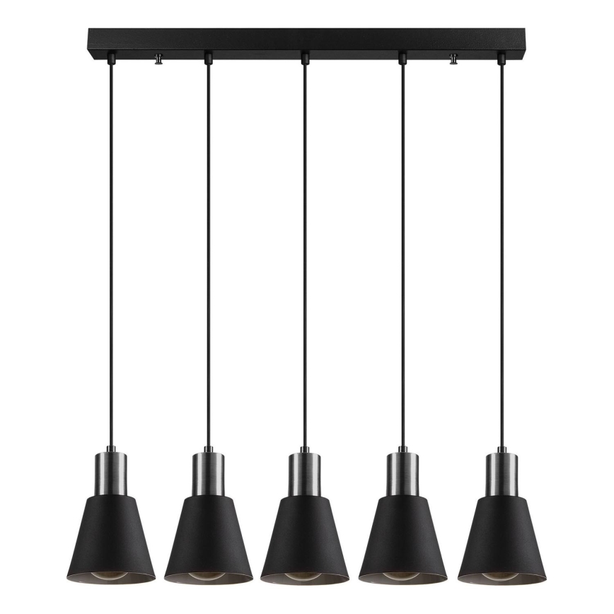 Lámpara colgante KEM 5xE27/40W/230V negra