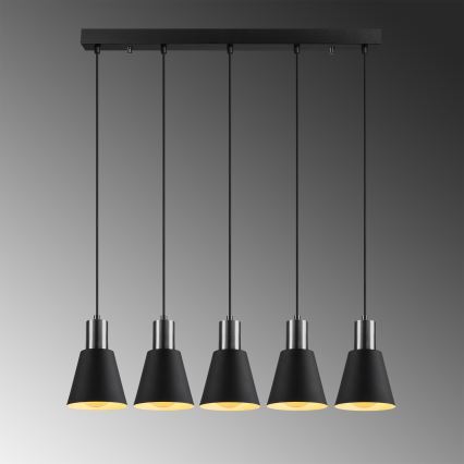 Lámpara colgante KEM 5xE27/40W/230V negra