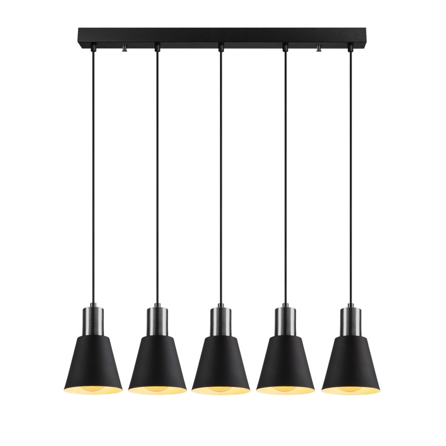 Lámpara colgante KEM 5xE27/40W/230V negra