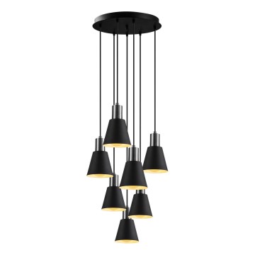 Lámpara colgante KEM 7xE27/40W/230V negro