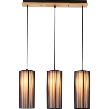 Lámpara colgante KIOTO 3xE27/40W/230V negro/buche