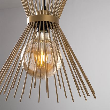 Lámpara colgante KIRPI 3xE27/40W/230V dorado