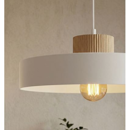 Lámpara colgante KIVI con cable 1xE27/15W/230V blanca
