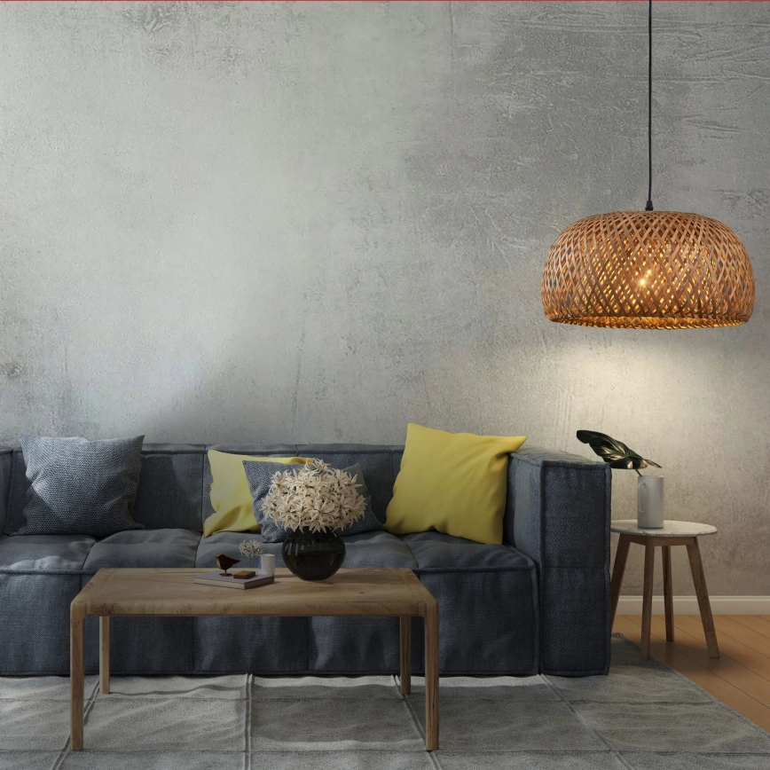 Lámpara colgante KORFU 1xE27/20W/230V diá. 38 cm bambú