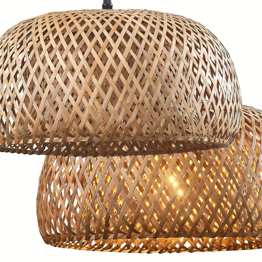 Lámpara colgante KORFU 1xE27/20W/230V diá. 38 cm bambú
