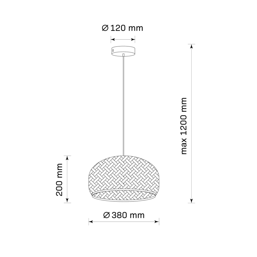 Lámpara colgante KORFU 1xE27/20W/230V diá. 38 cm bambú
