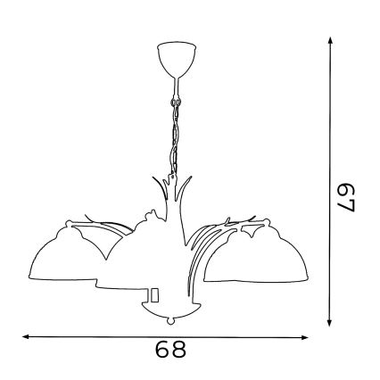 Lámpara colgante KORFU 5xE27/60W/230V