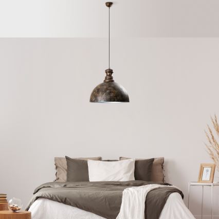Lámpara colgante KURE 1xE27/40W/230V diá. 40 cm gris