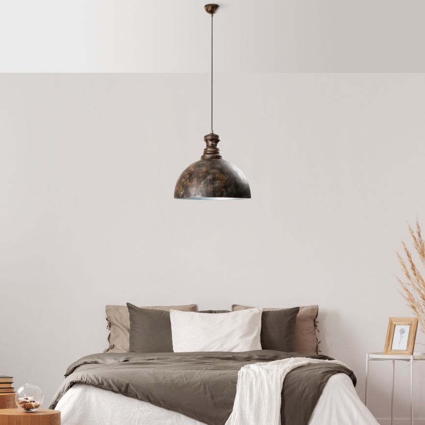 Lámpara colgante KURE 1xE27/40W/230V diá. 40 cm gris