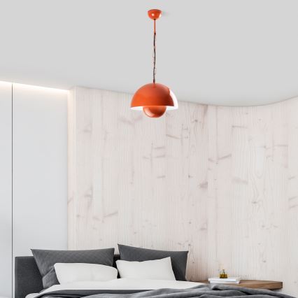Lámpara colgante KURE 1xE27/40W/230V naranja