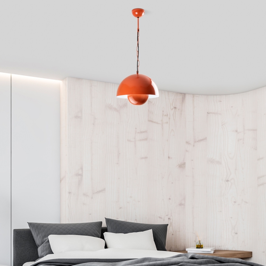 Lámpara colgante KURE 1xE27/40W/230V naranja